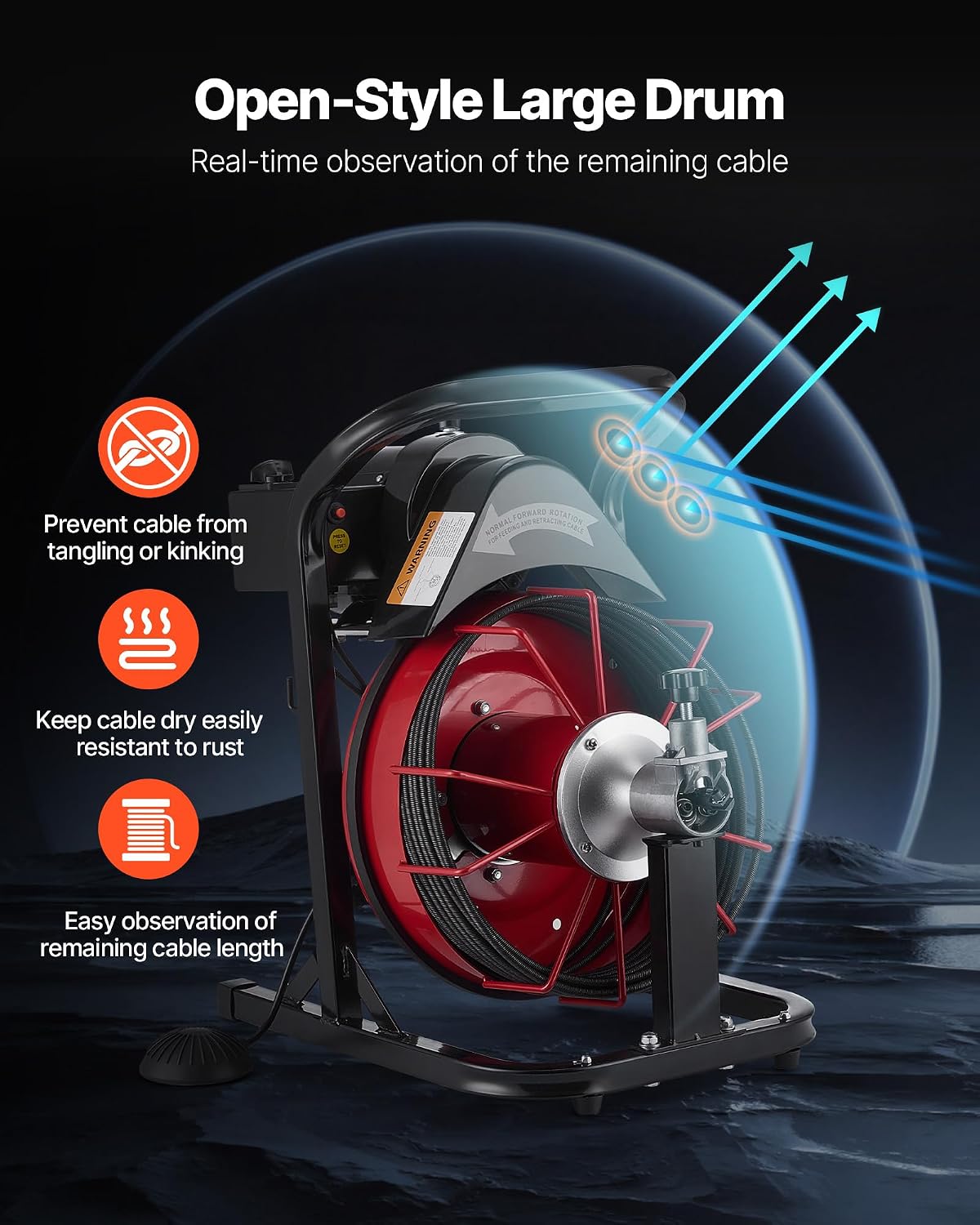Detalle de VEVOR Drain Cleaner Machine 50 FT Cable