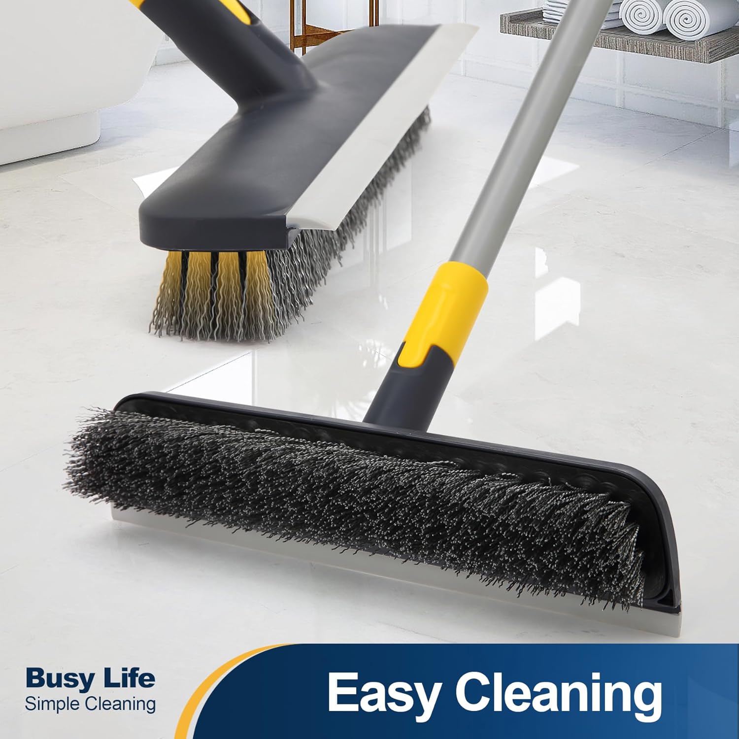 Thumbnail 4 de Yocada Telescopic Floor Scrub Brush 2-in-1 Scraper and Brush