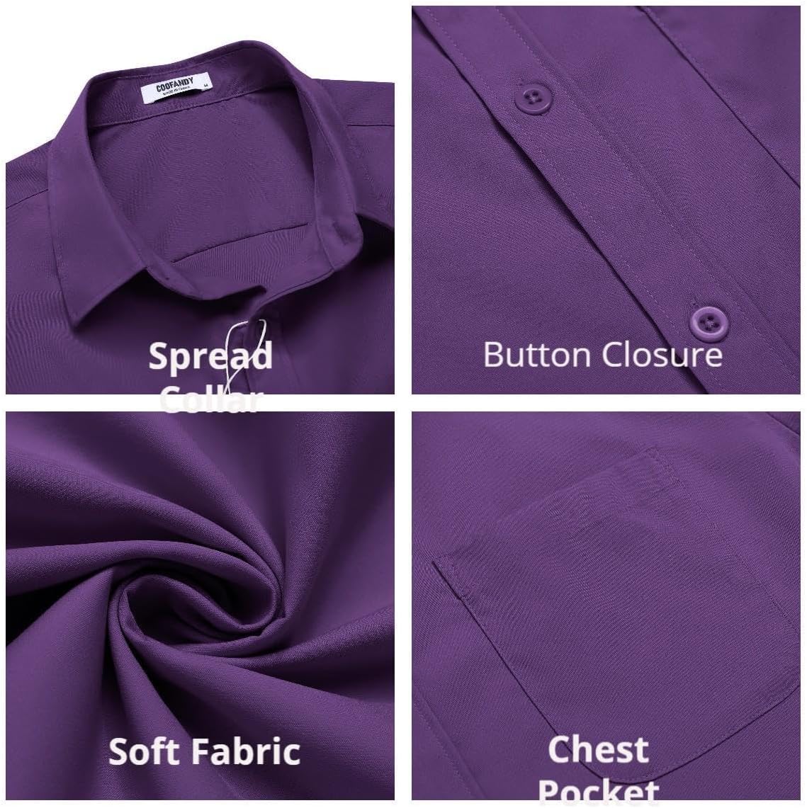 Thumbnail 5 de COOFANDY Short Sleeve Casual Shirt