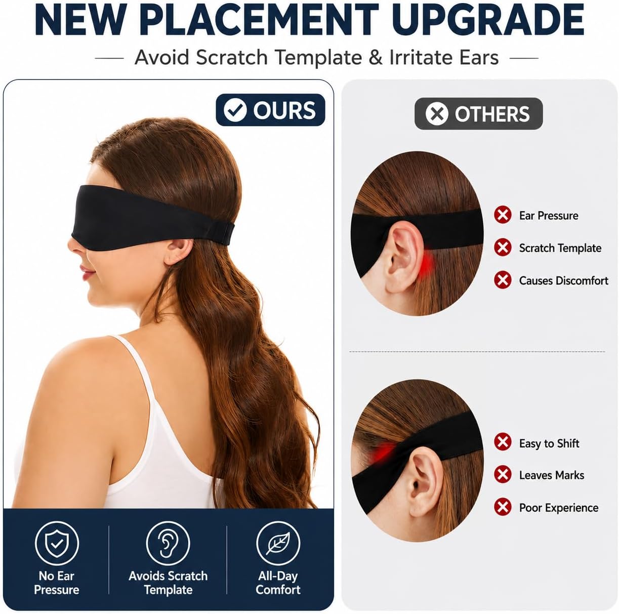 Detalle de ALASKA BEAR AB-EM001-25 Contoured Sleep Mask, Memory Foam, Adjustable Headband