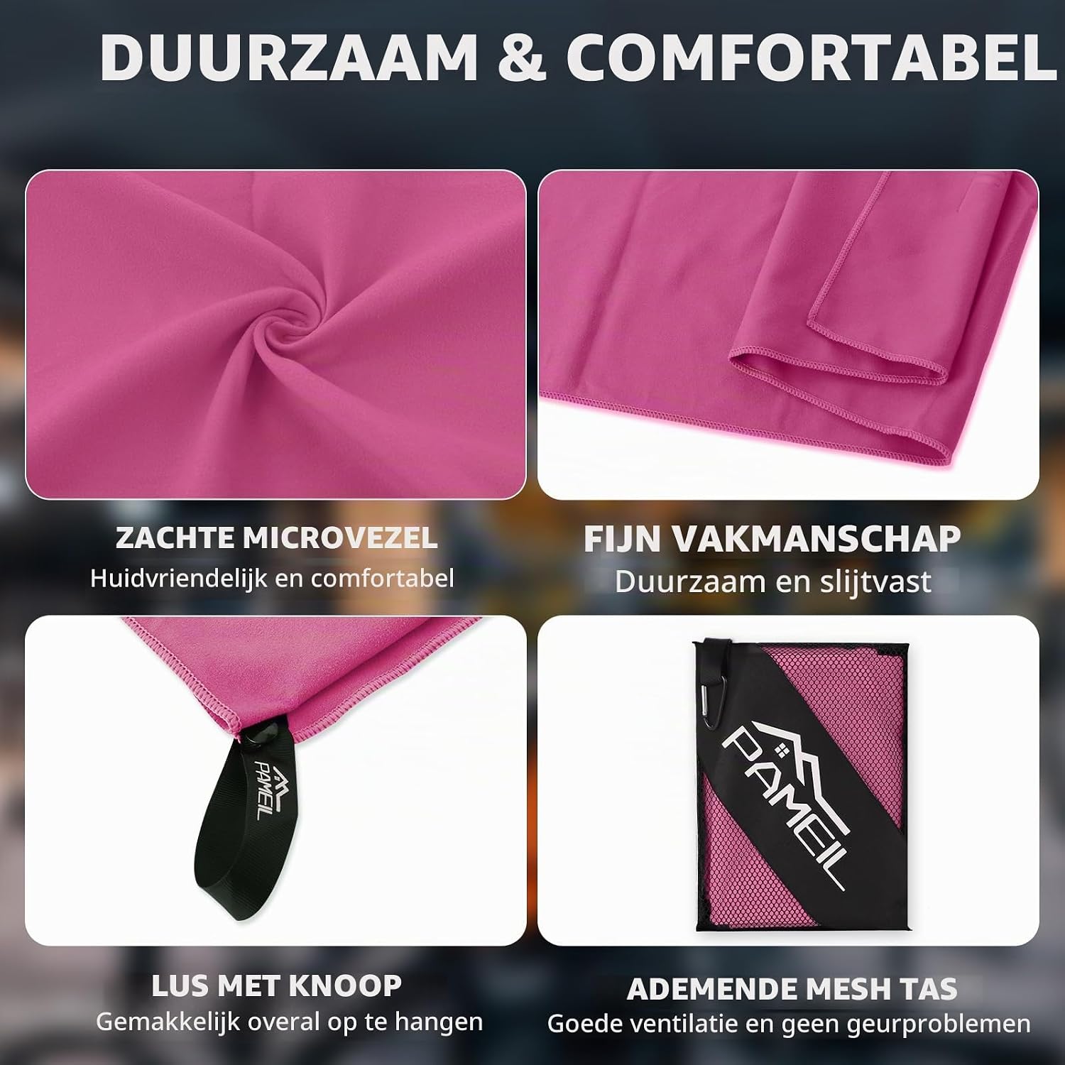 Detalle de Pameil C004-066-DE microvezel handdoekenset, 3 stuks in 2 formaten