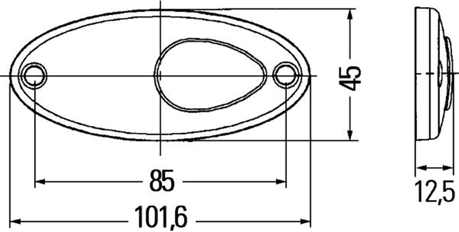 Detalle de HELLA 2Ps 964 295-061 Feu Latéral LED 12V – Jaune, Mâle Gauche/Droite, 500 mm