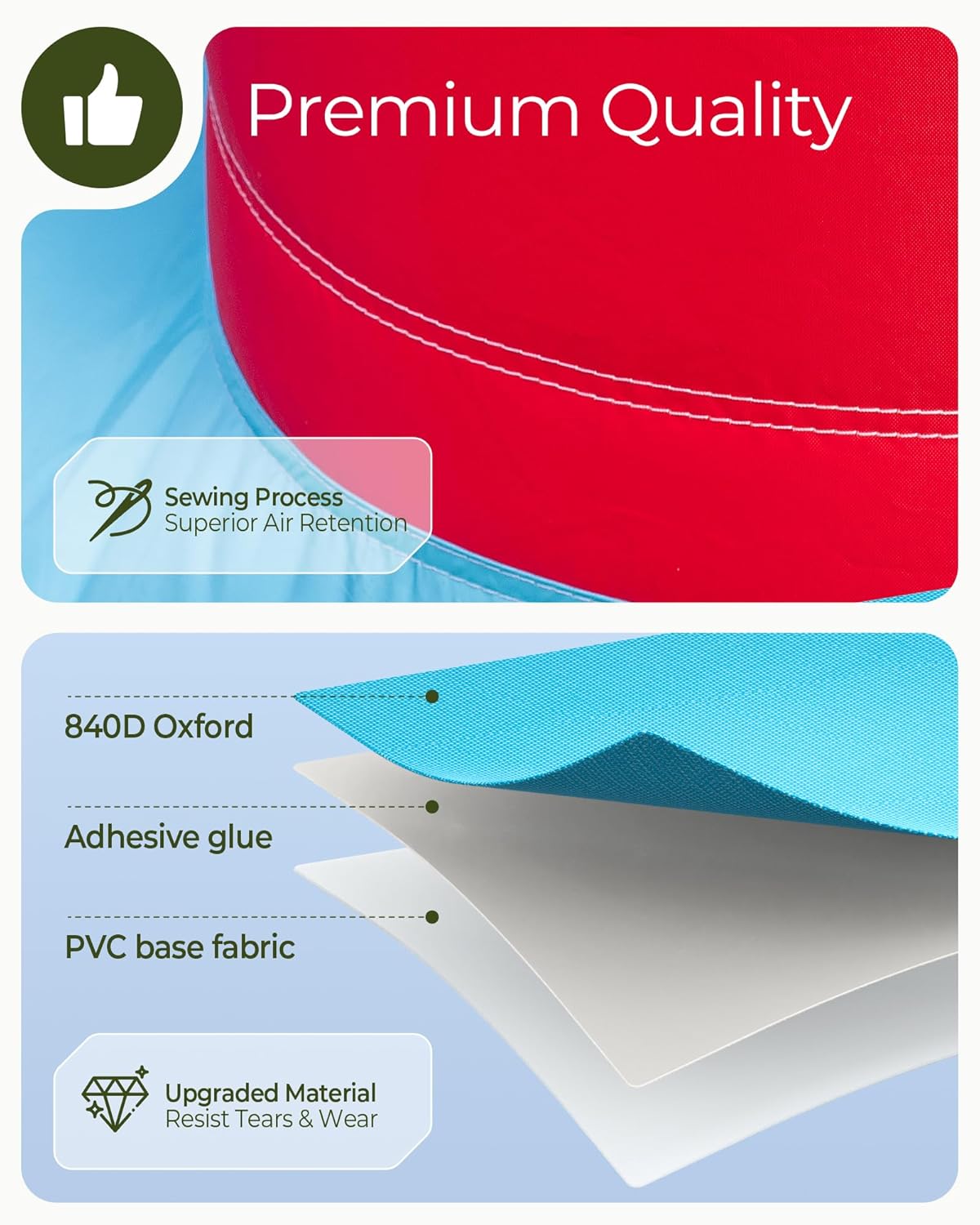 Thumbnail 4 de Outfunny Indoor Bounce House with Slide for Kids (Bounce Area 6' x 6', 300 lb Capacity) – Blue