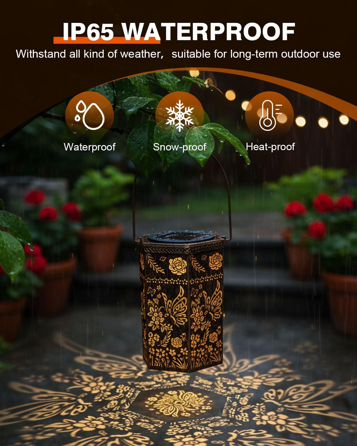 Thumbnail 1 de Butterfly Solar Lantern Garden Ornament for Mum – IP65 Hexagon Outdoor Lantern