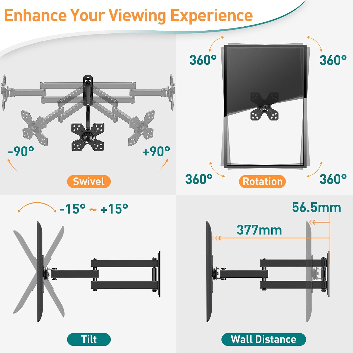 Thumbnail 2 de ELIVED universal TV mount for 14–30in TVs