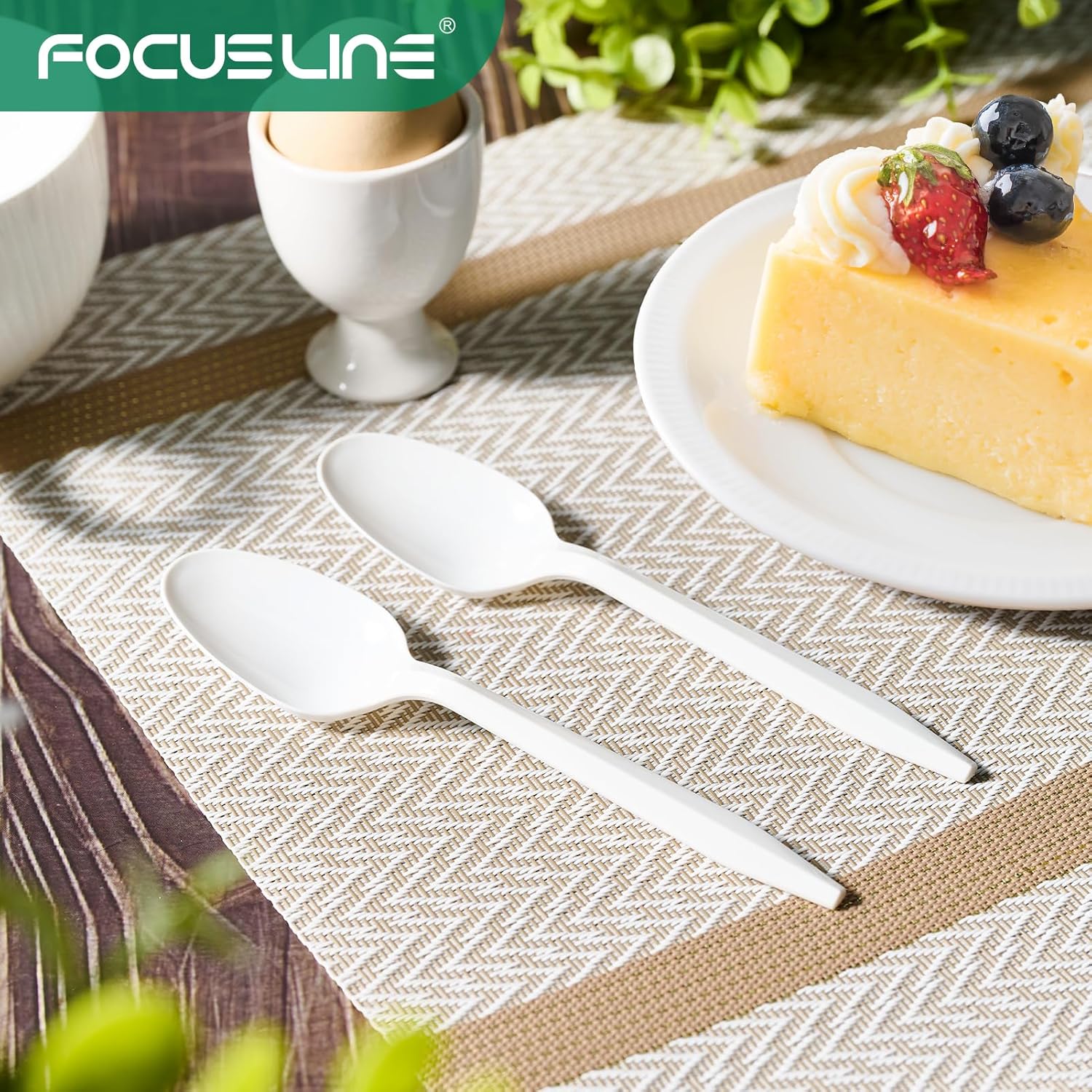 Thumbnail 3 de FOCUSLINE 1000-Pack White Disposable Plastic Teaspoons (Heat-Resistant, Bulk)