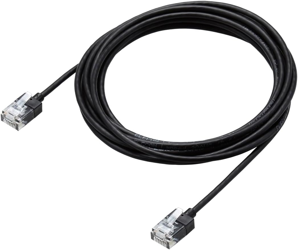 Detalle de エレコム ECLD-GPASSBK3 Cat6A LANケーブル 3m スーパースリム ブラック 10Gbps対応