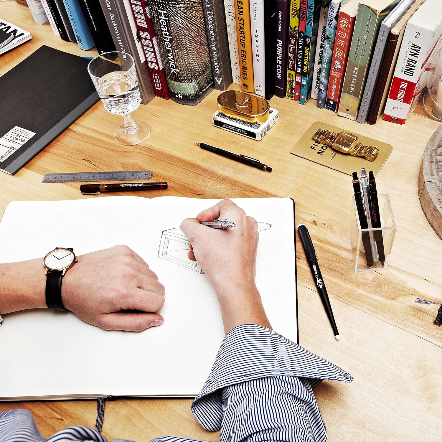 Thumbnail 4 de Rotring 600 portamine 0,7 mm in metallo rosso ✏️