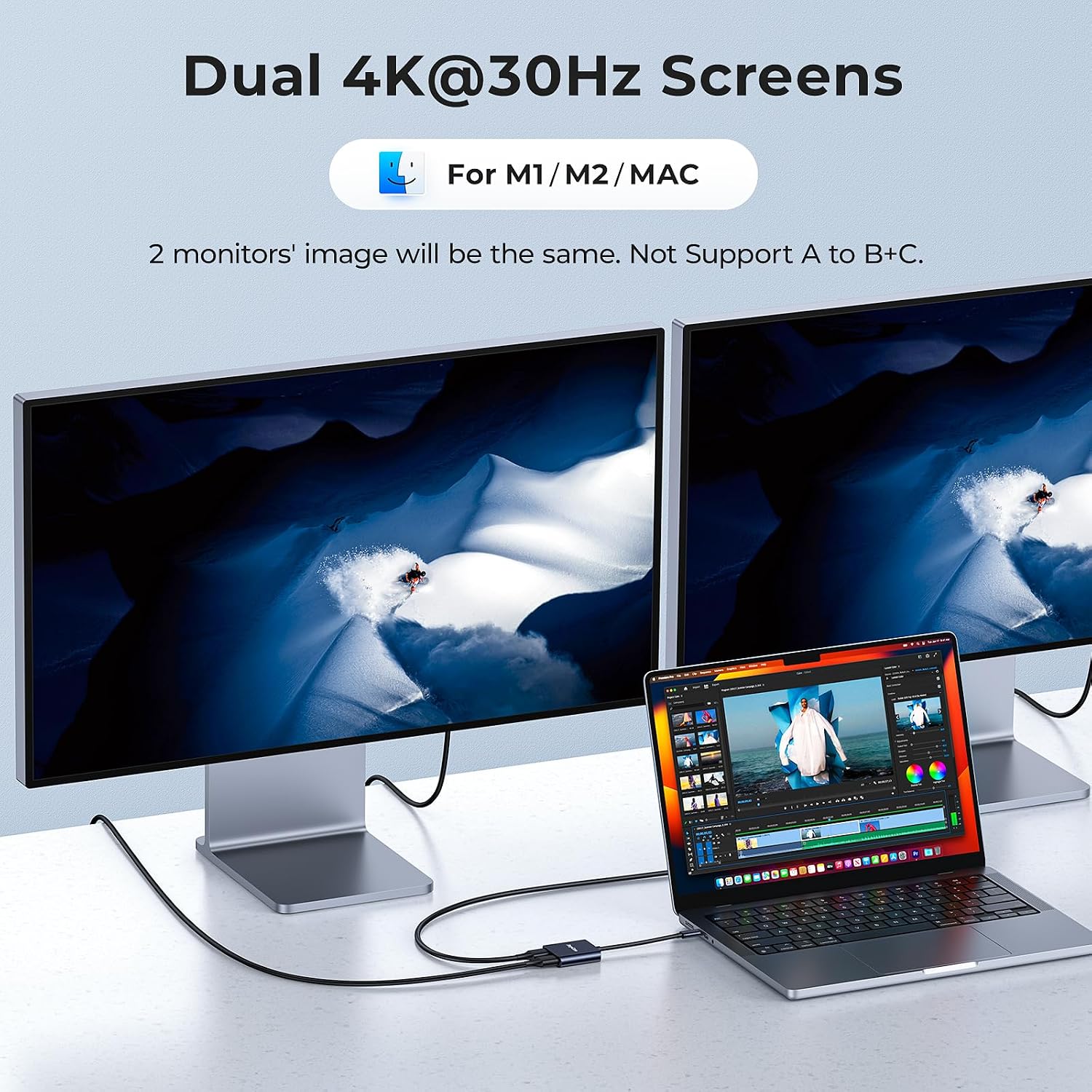 Detalle de USB C to Dual HDMI Adapter 4K@60Hz