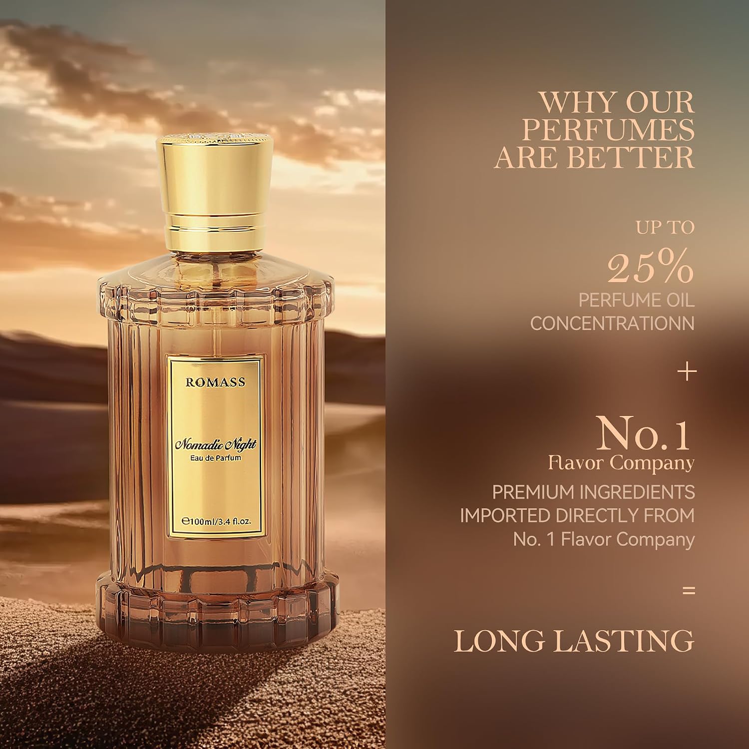Thumbnail 6 de ROMASS Nomadic Night Long Lasting Unisex Oud Perfume – 3.4oz / 100ml Eau de Parfum