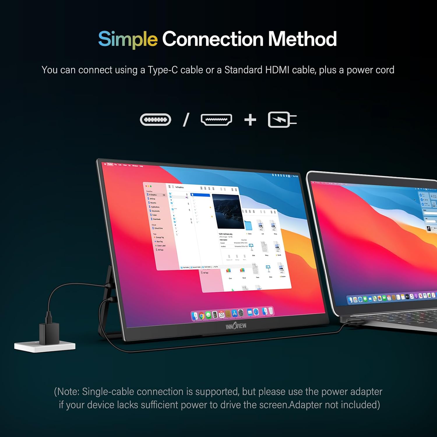 Thumbnail 5 de InnoView 16-Inch Portable Monitor, 144Hz USB-C Display with Protective Sleeve