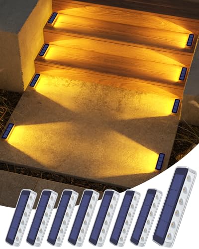 Detalle de DetarZinLED Luci Solari da Esterno Giardino, Bianco Caldo – 8 Pezzi