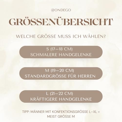 Detalle de ONDEGO Fragen Karte Armband TRAUZEUGE ONYX Naturstein schwarz matt – Herren, personalisiert (L)