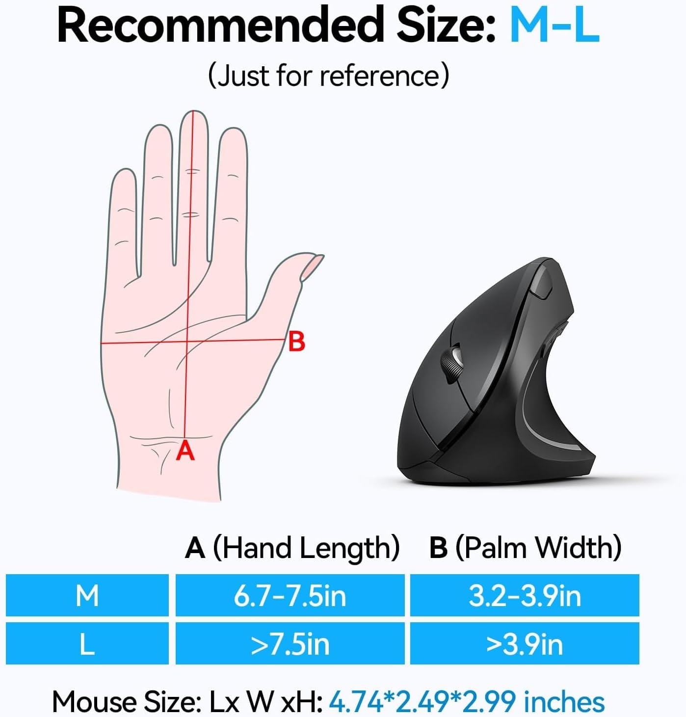 Thumbnail 6 de TECKNET Ergonomic Vertical Mouse 4800 DPI 🖱