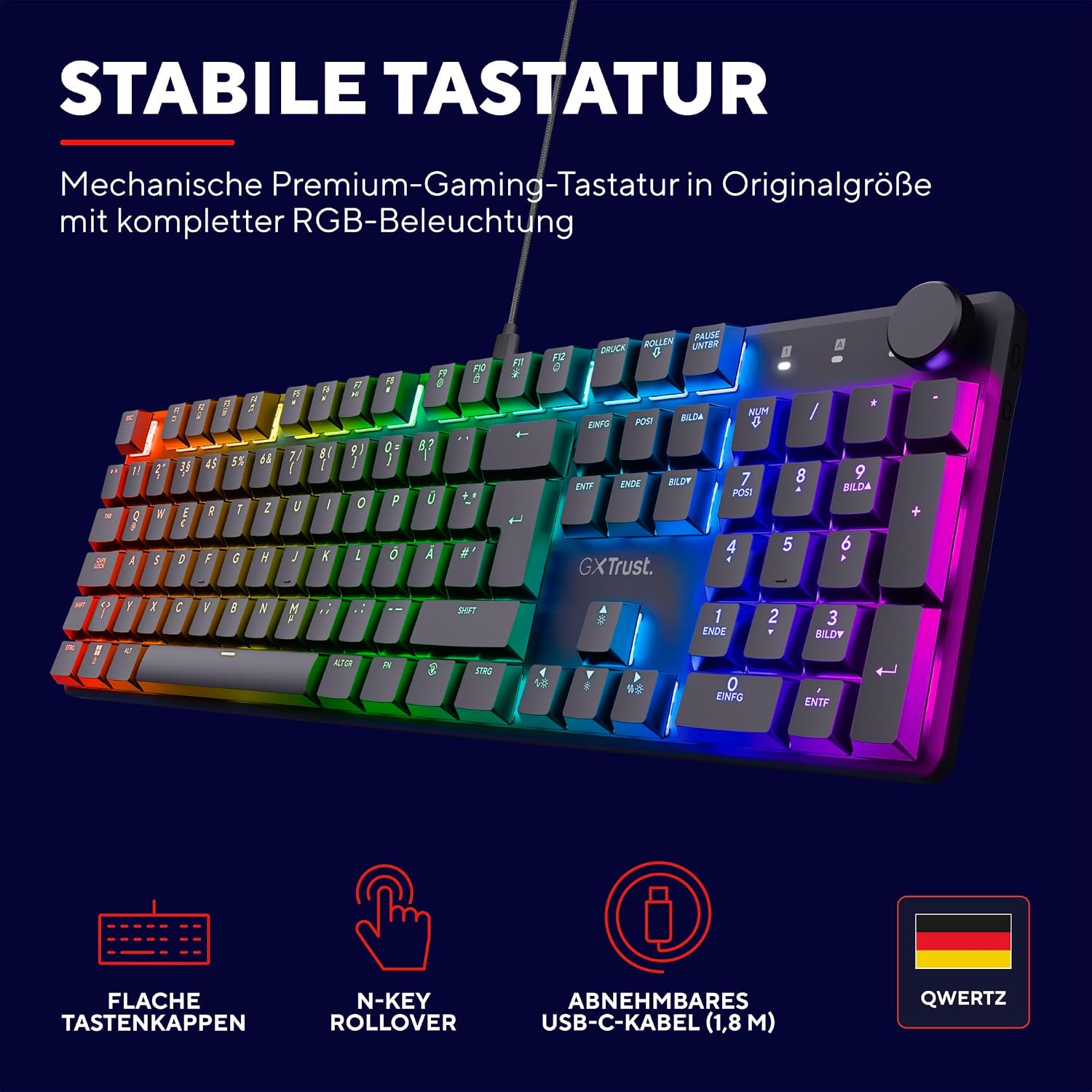 Detalle 2 de Trust Gaming GXT 866 mechanische Tastatur 50M ⌨