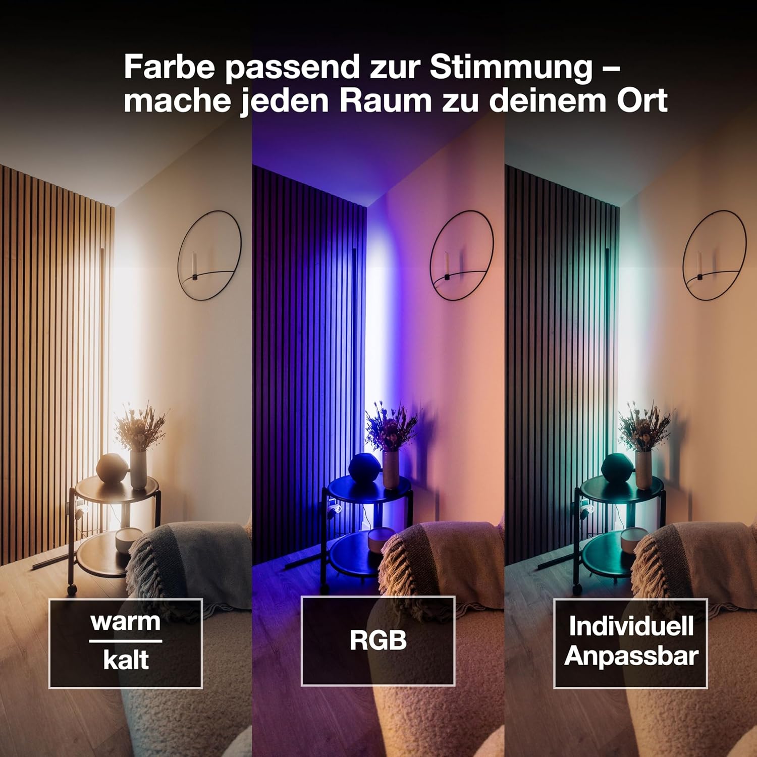 Thumbnail 2 de Osram Matter over Wifi Corner Floor Lamp 2000 mm – LED-Stehleuchte mit RGBW, 20 W, 2700–6500 K, WiFi & Fernbedienung