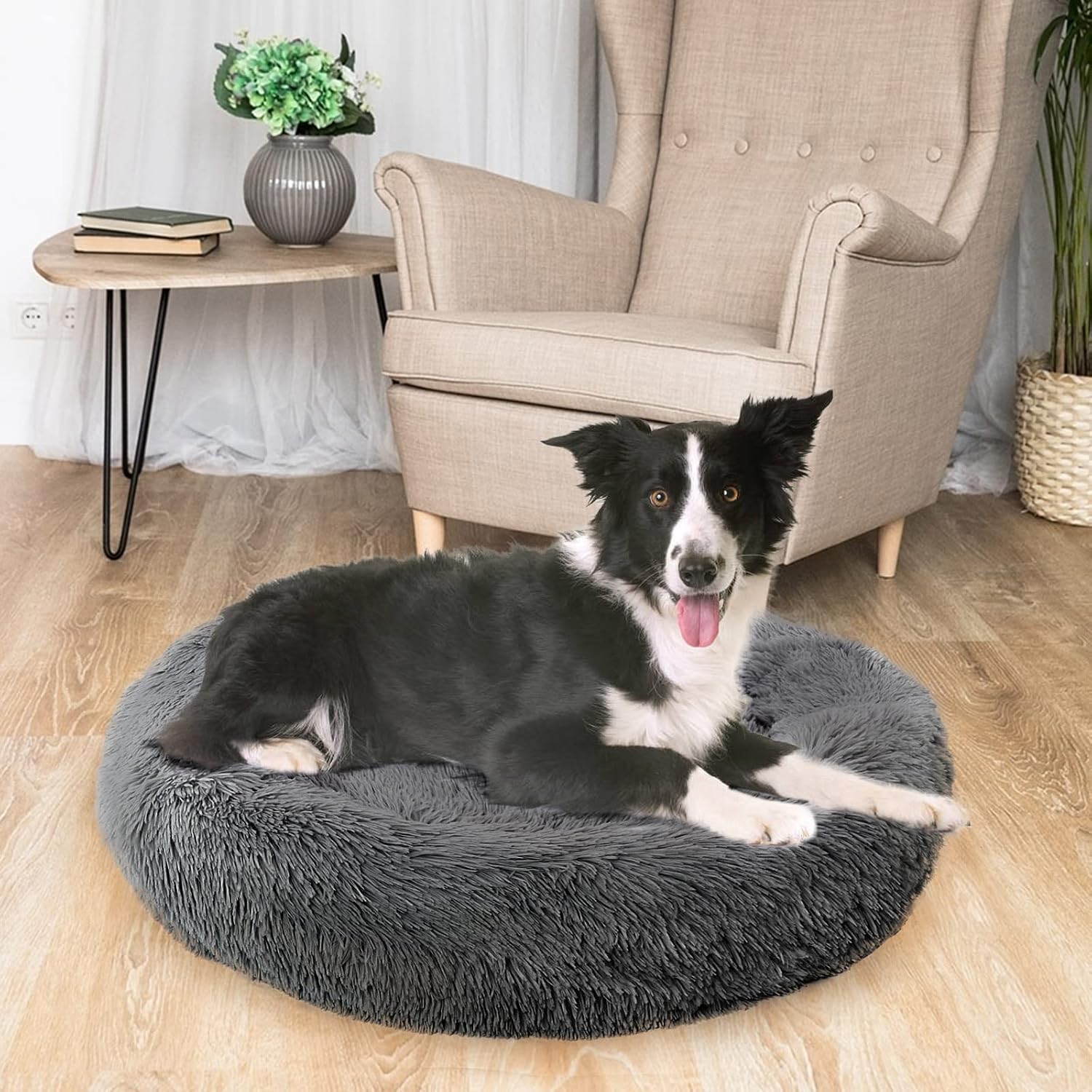 Thumbnail 4 de Enjamoy Plush Donut Dog Bed 80cm