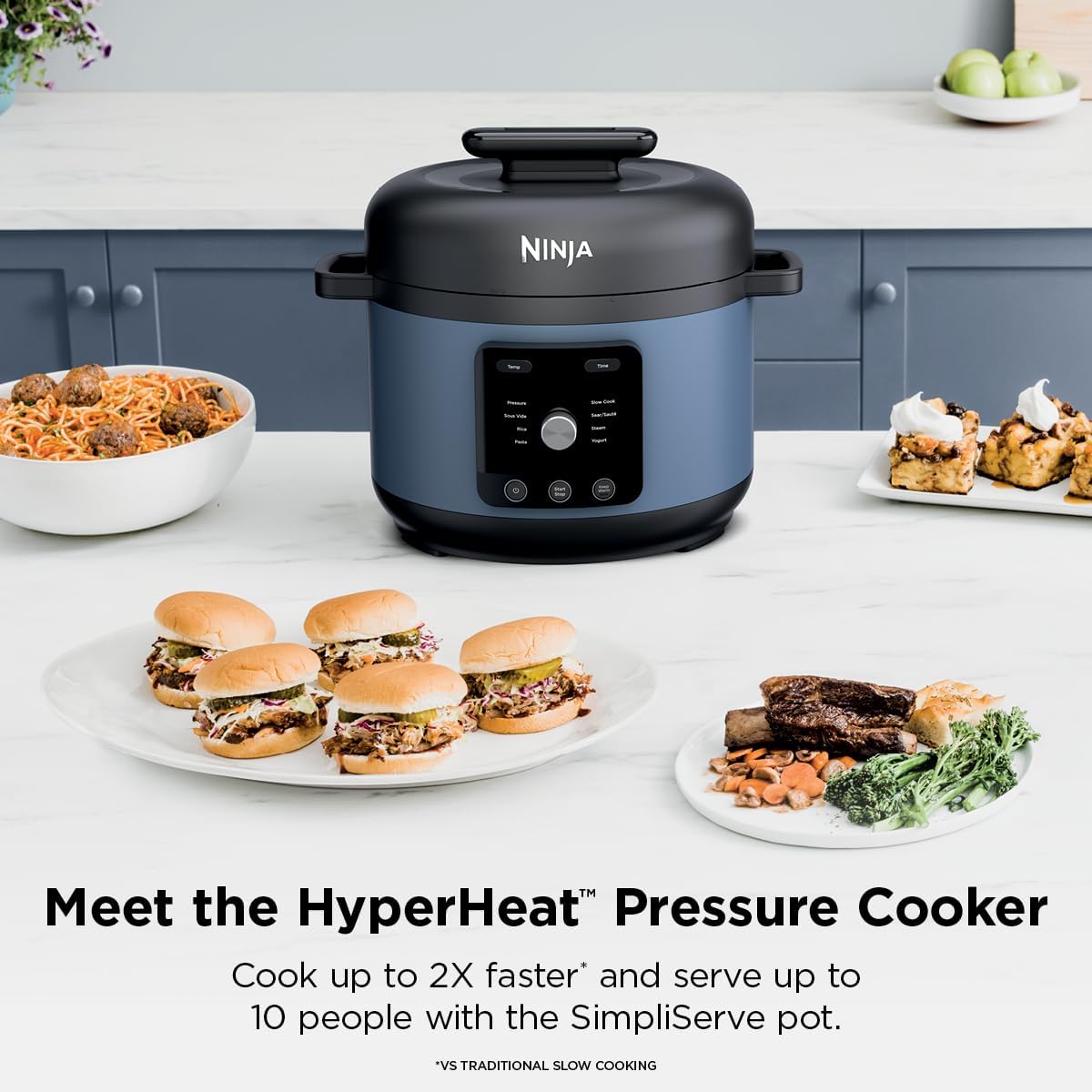 Thumbnail 1 de Ninja HyperHeat 9-in-1 Electric Pressure Cooker (PC201) — 6.5 Qt Multi Cooker with Sear/Sauté, Slow Cook & Sous Vide