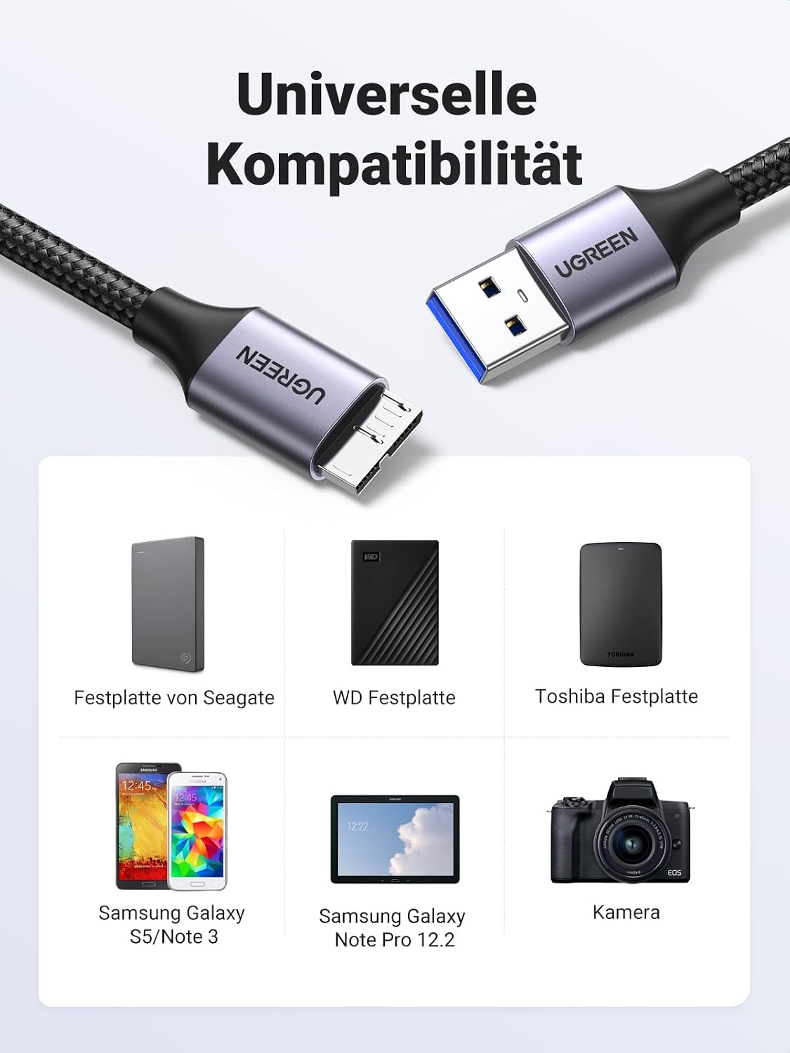 Detalle de UGREEN USB 3.0 Micro-B Kabel 0,5 m