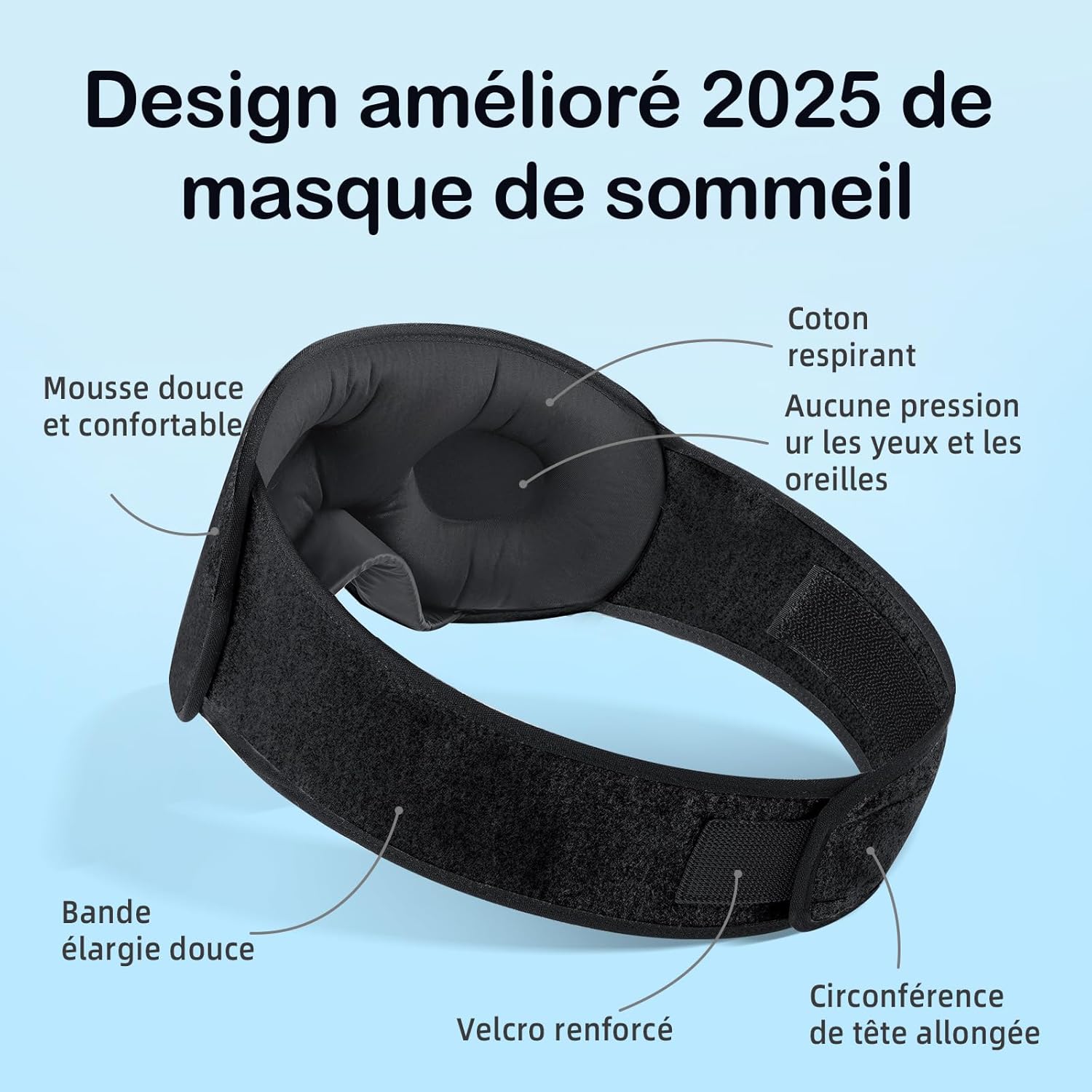Detalle 1 de INNELO Masque de sommeil 3D pour côté 💤