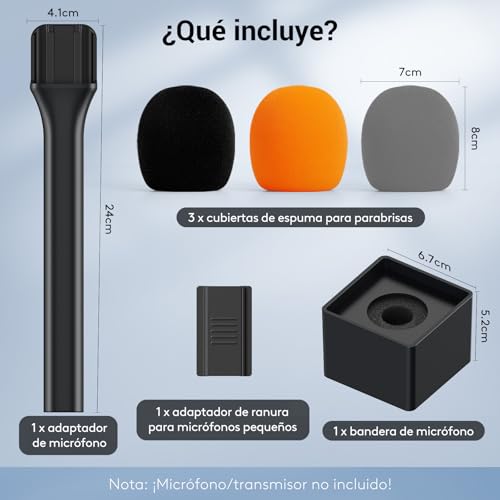 Detalle de TONOR TP20: Mango de micrófono de mano compatible con DJI, Rode y más