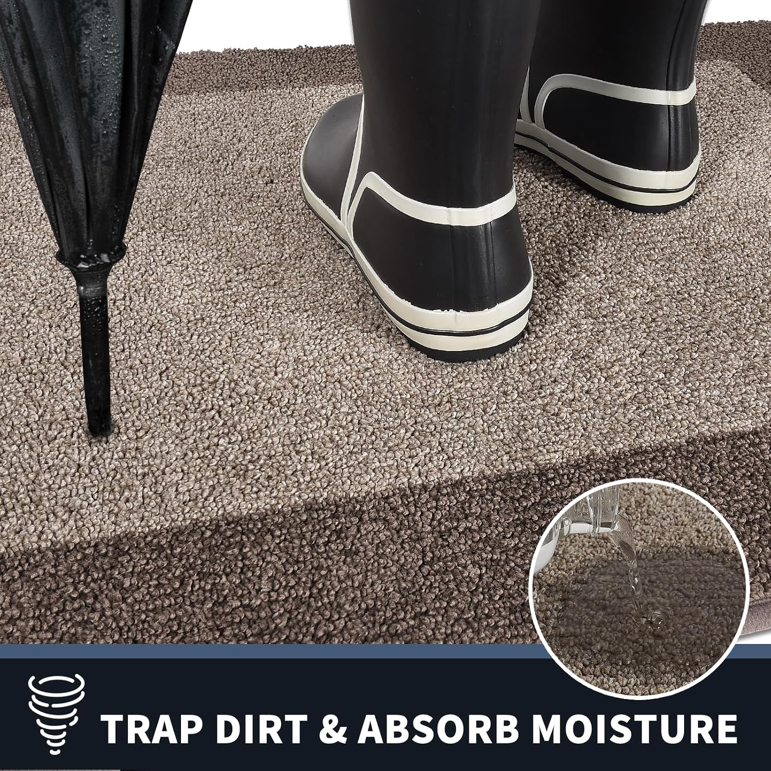 Detalle de Purrugs Dirt Trapping Door Mat 24" x 36" — Non-Slip, Washable Entry Mat for Muddy Shoes & Pet Paws