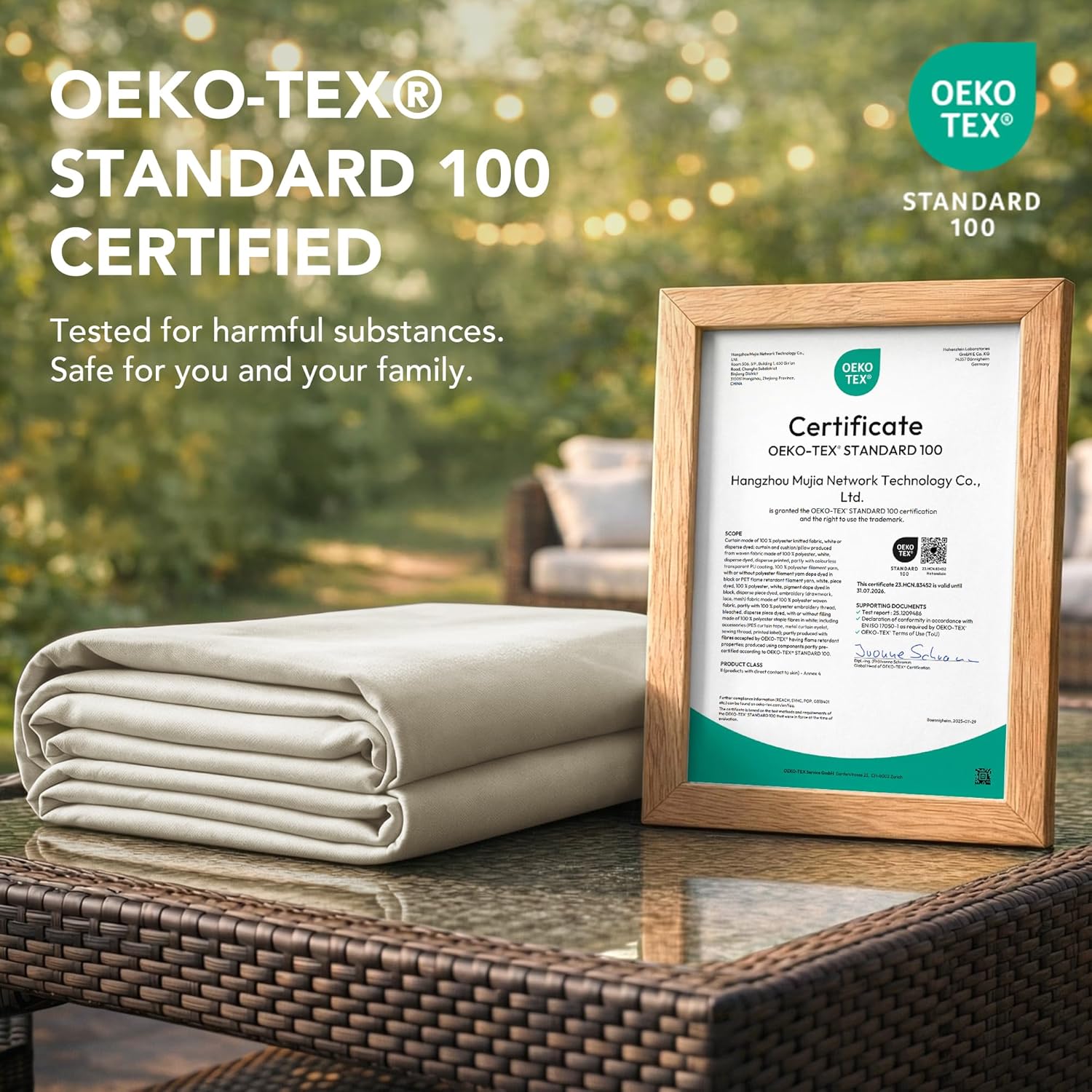 Thumbnail 1 de Deconovo set da 2 tende da sole da esterno 132x270 cm con effetto oscurante e termico, beige chiaro