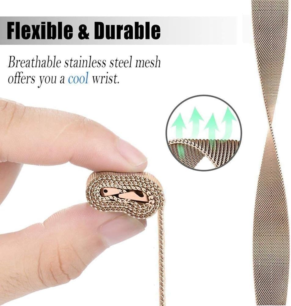 Thumbnail 5 de VIGOSS 20mm Metallarmband für Samsung Galaxy Watch – Edelstahl & Mesh, Roségold, 2er Set