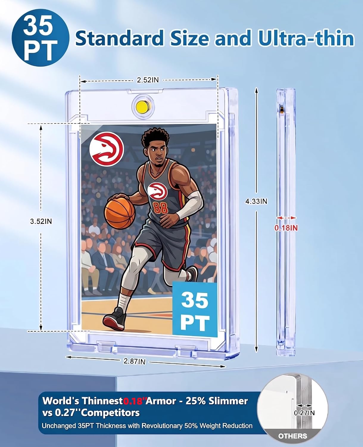 Detalle 2 de YZtree 204ct Magnetic Trading Card Holders: 35pt Ultra-Slim One Touch Case with UV Protection