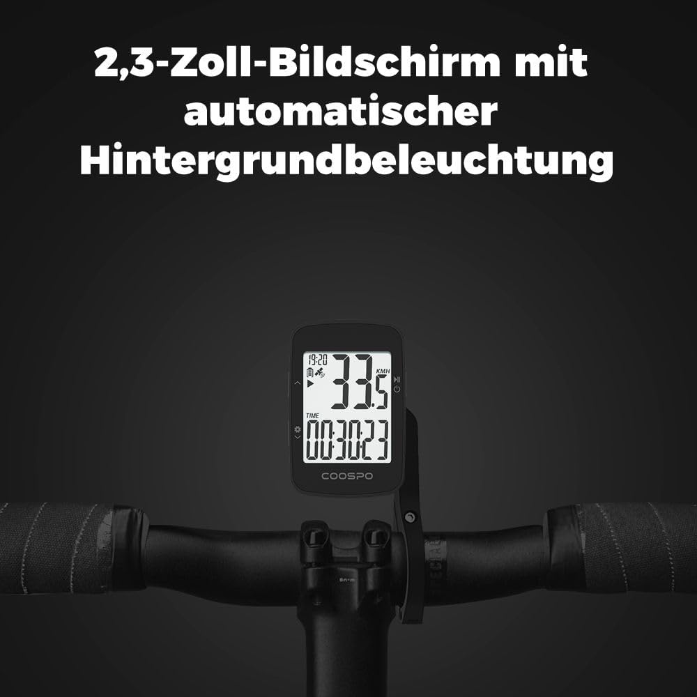 Thumbnail 1 de CooSpo BC26 GPS-Fahrradcomputer kabellos mit Bluetooth 5.0/ANT+ und 2,3-Zoll-LCD