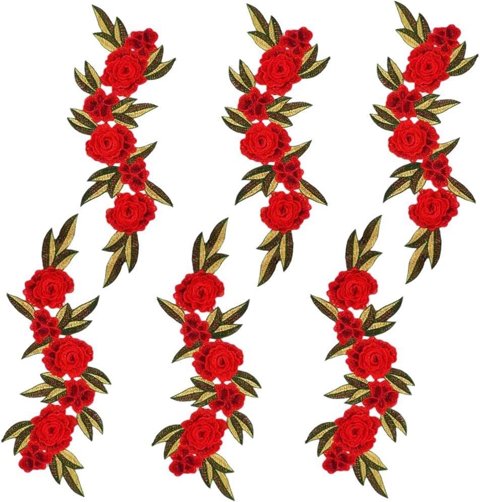 Detalle de Embroidered Flower Appliqué Patches 15-Inch