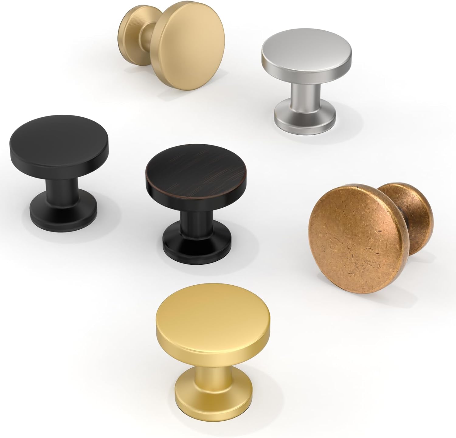Detalle de Asimerdeco 10-Pack Oil-Rubbed Bronze Cabinet Knobs, 30mm Round