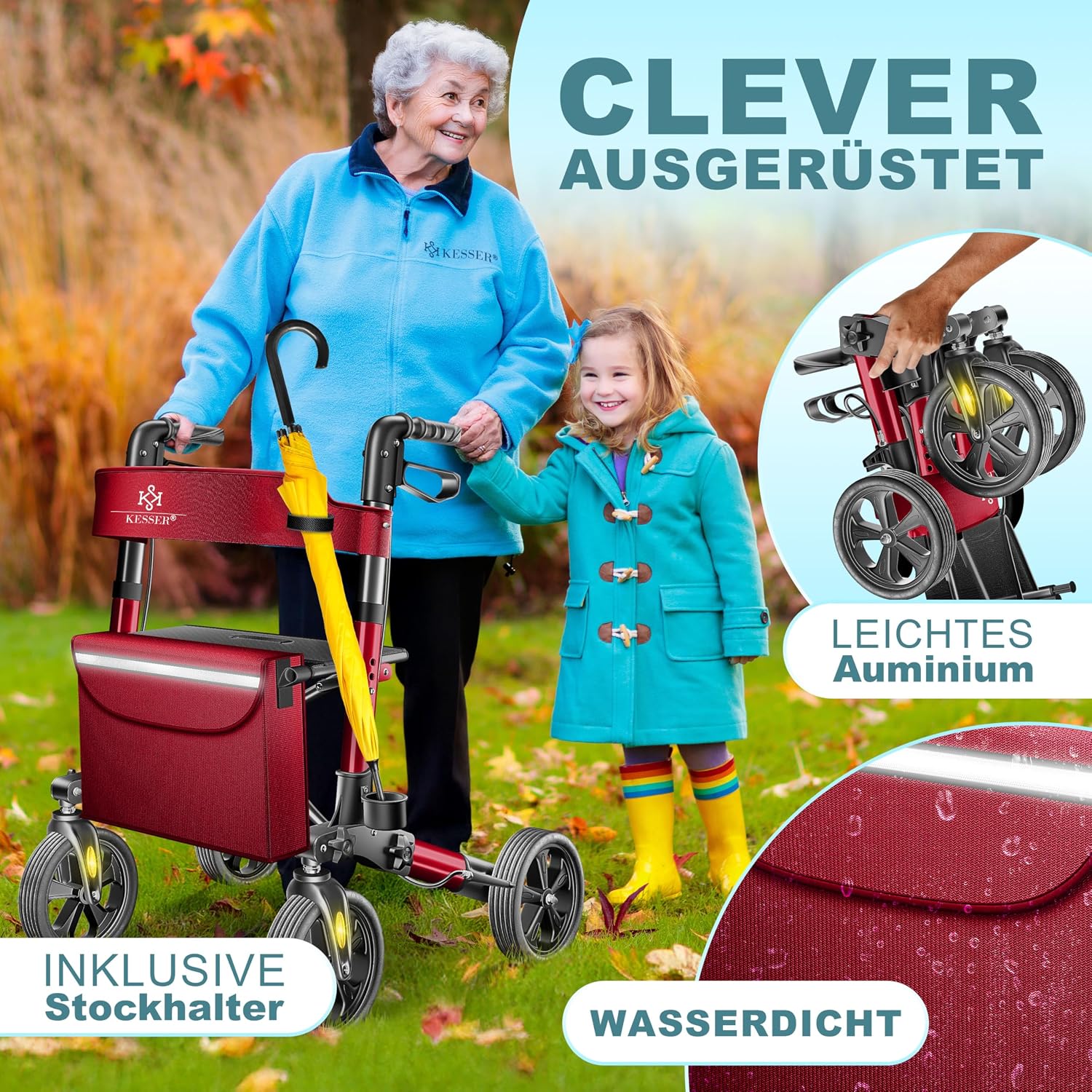 Thumbnail 2 de KESSER Leichtgewicht Rollator faltbar 7,6 kg