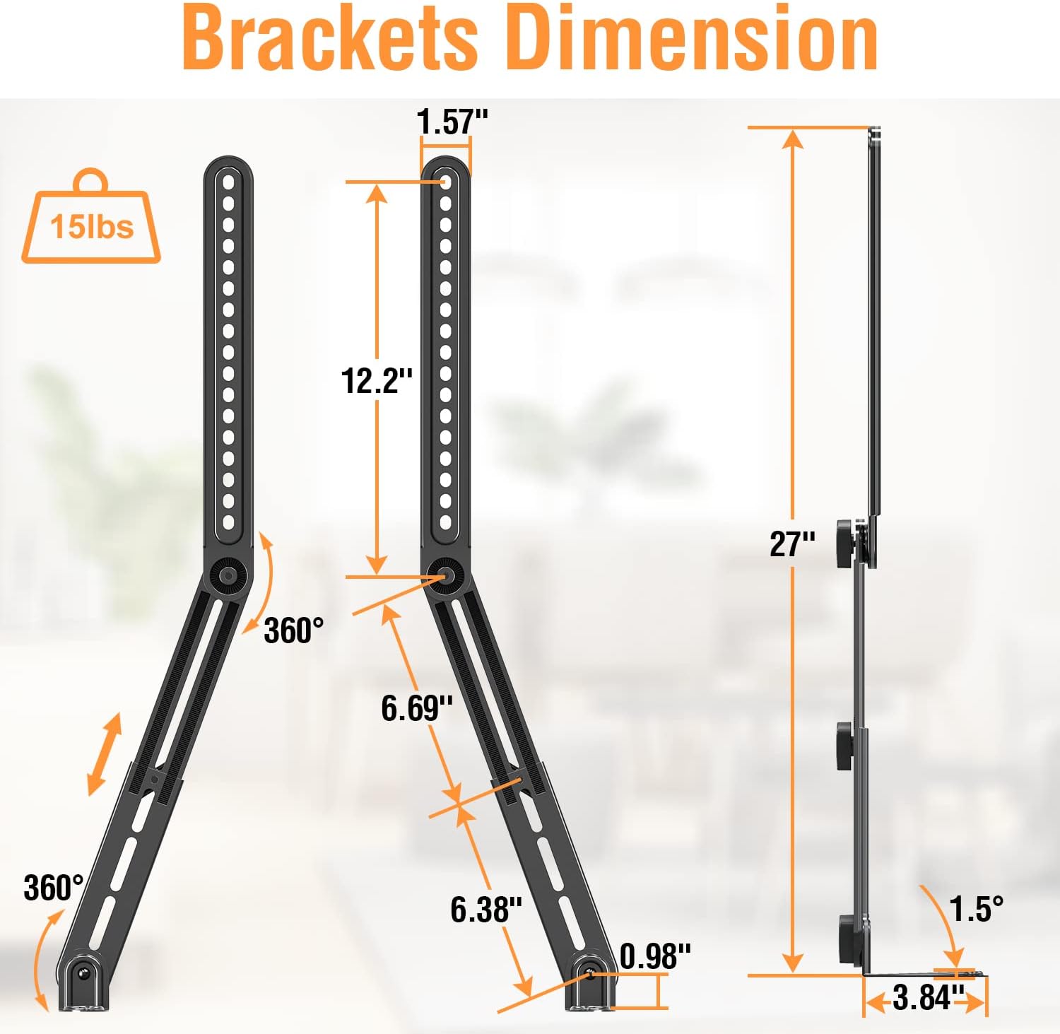 Thumbnail 5 de ELIVED Soundbar Mount 15 lbs