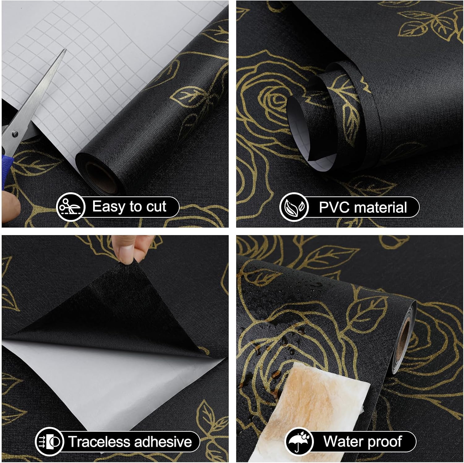 Detalle de Amiya peel-and-stick wallpaper, PVC