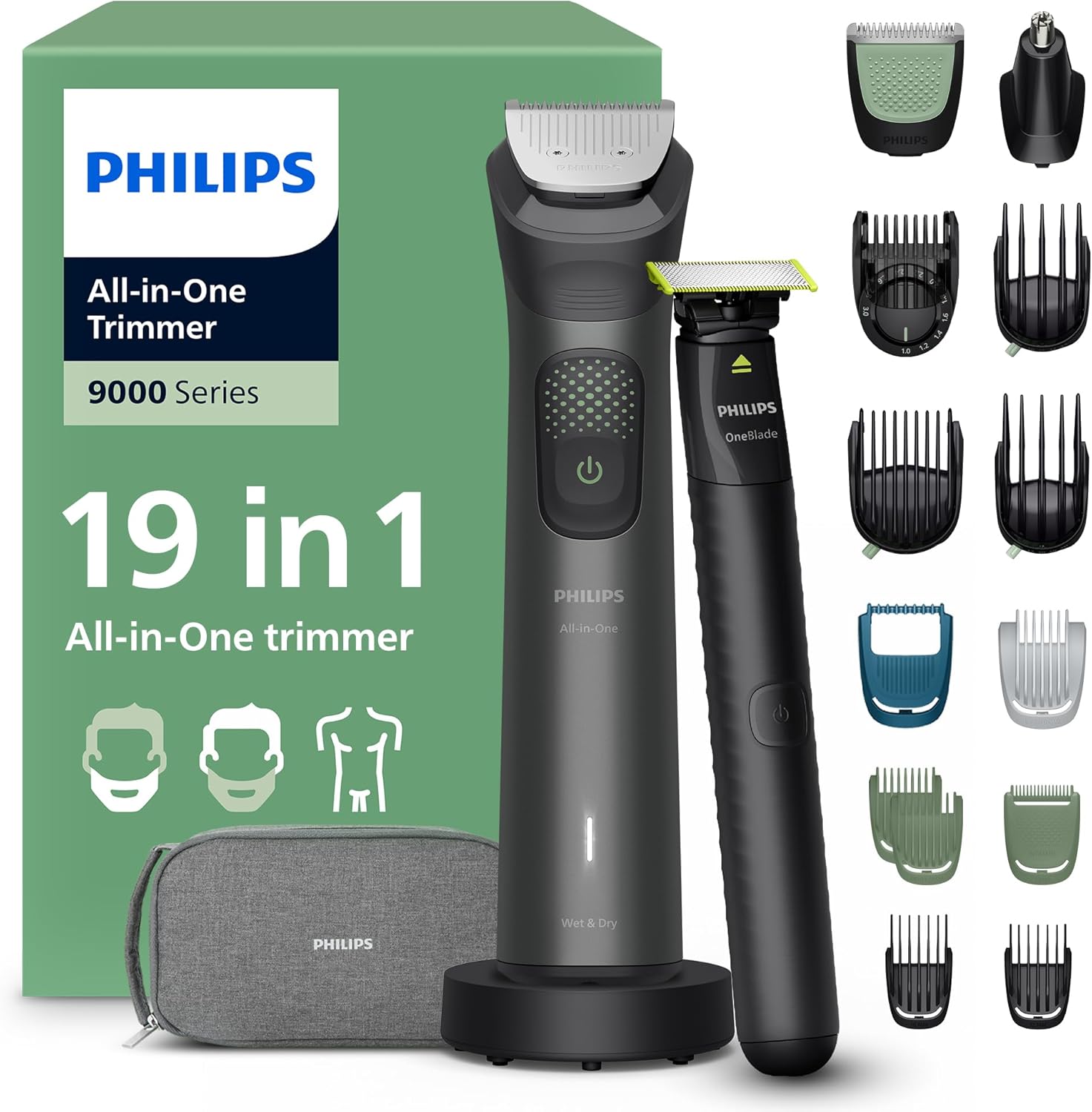 Detalle de Philips Multigroom Serie 9000 MG9556/15 19 in 1
