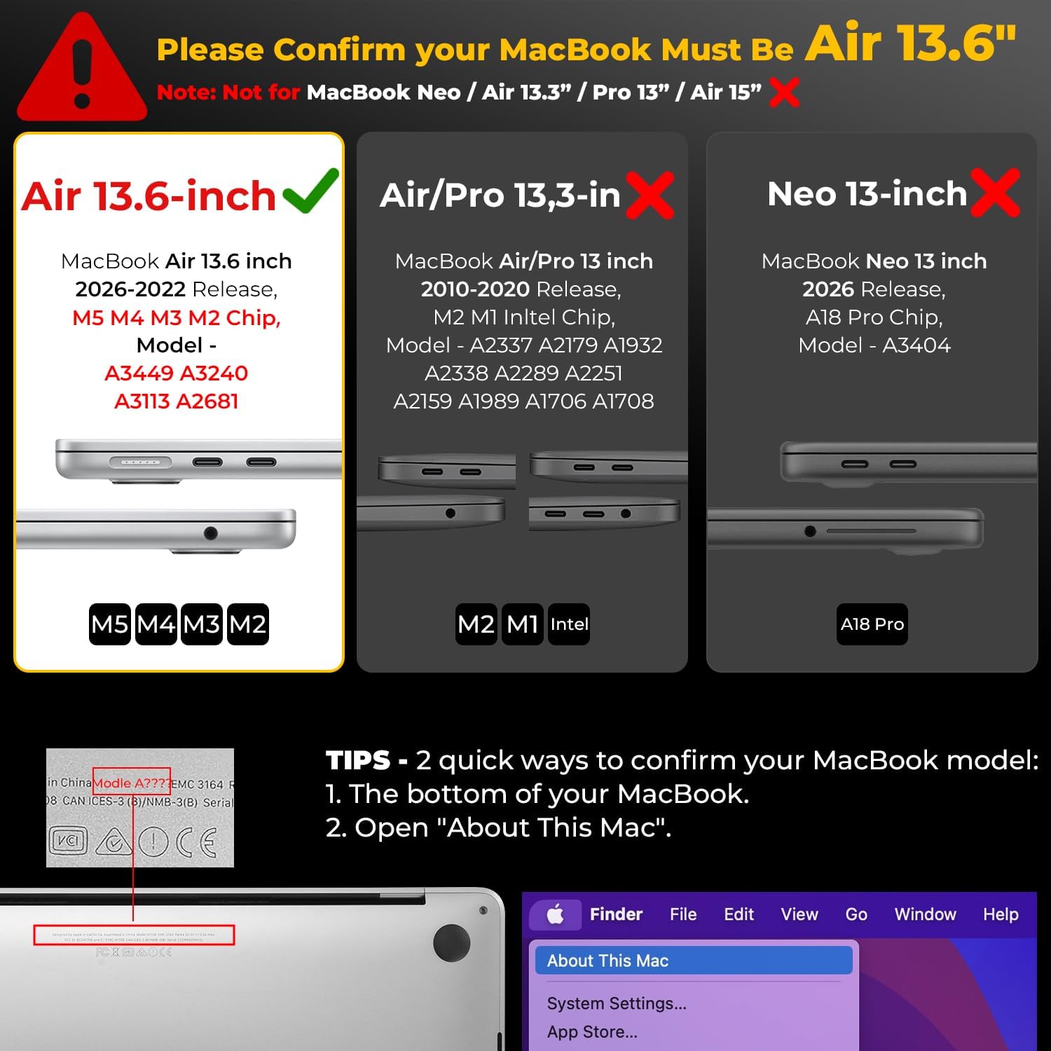 Detalle de EooCoo MacBook Air 13.6" Clear Hard Shell
