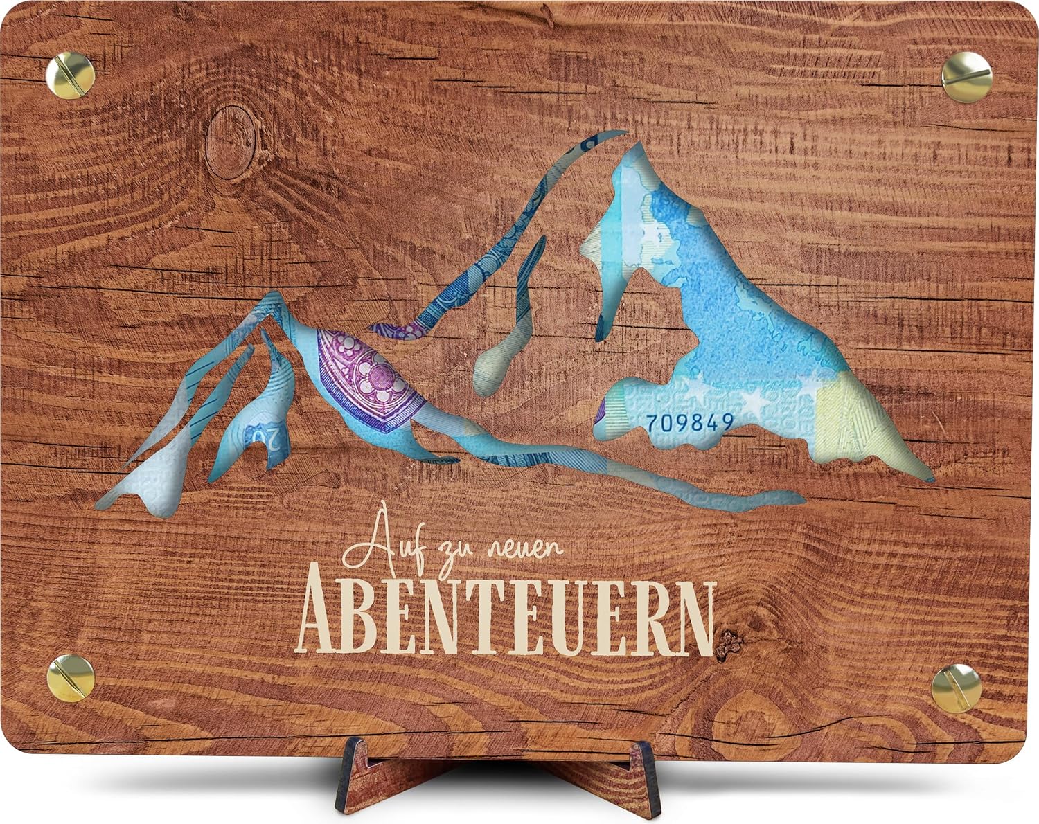 Detalle de XL Geldgeschenk aus Holz 20x15 cm