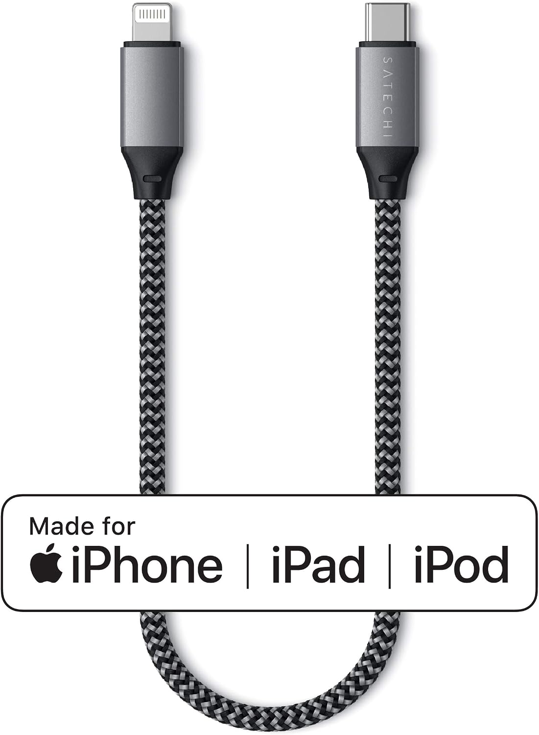 Detalle de Satechi USB-C auf Lightning Ladekabel (25 cm), MFi-zertifiziert – für iPhone & AirPods mit Lightning