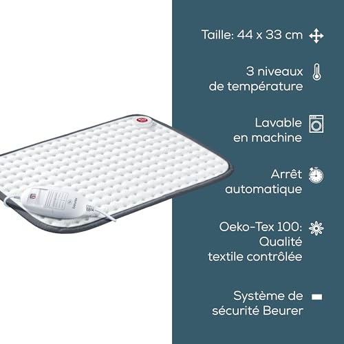 Thumbnail 7 de Beurer HK 41, coussin chauffant à surface pelucheuse, 3 niveaux et arrêt automatique