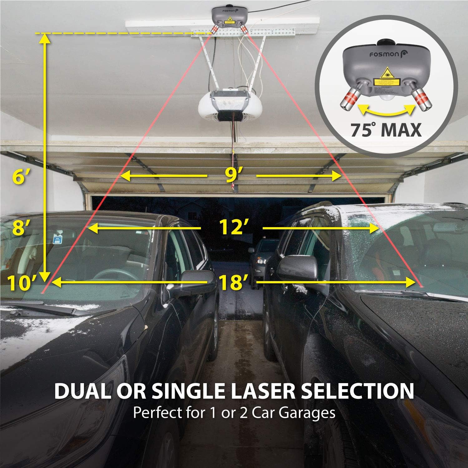 Thumbnail 3 de Fosmon Wider Angle Upgrade Dual Laser Garage Parking Assist System