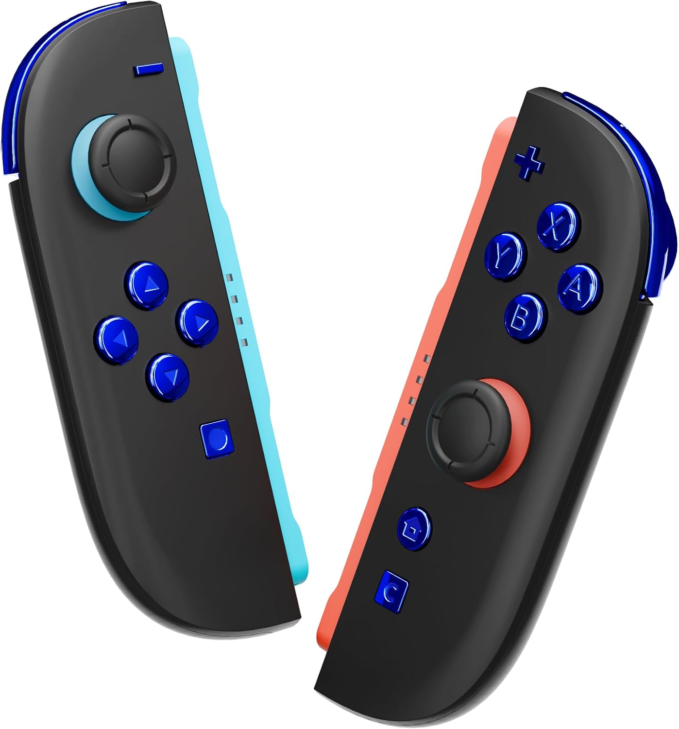 Thumbnail 6 de eXtremeRate DIY Replacement Full Set Buttons for Joycon 2 (Chrome Blue) – Precision Ab XY D-Pad + Home/Capture/Release
