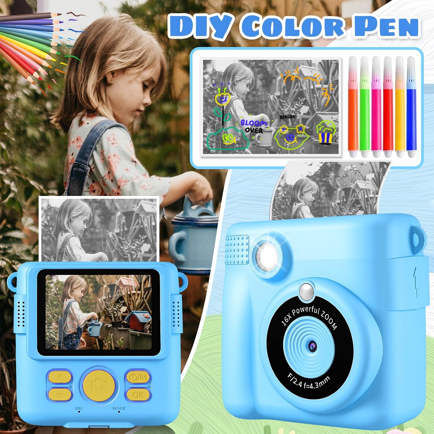 Detalle de CHRERNA Kids Camera Instant Print 32GB