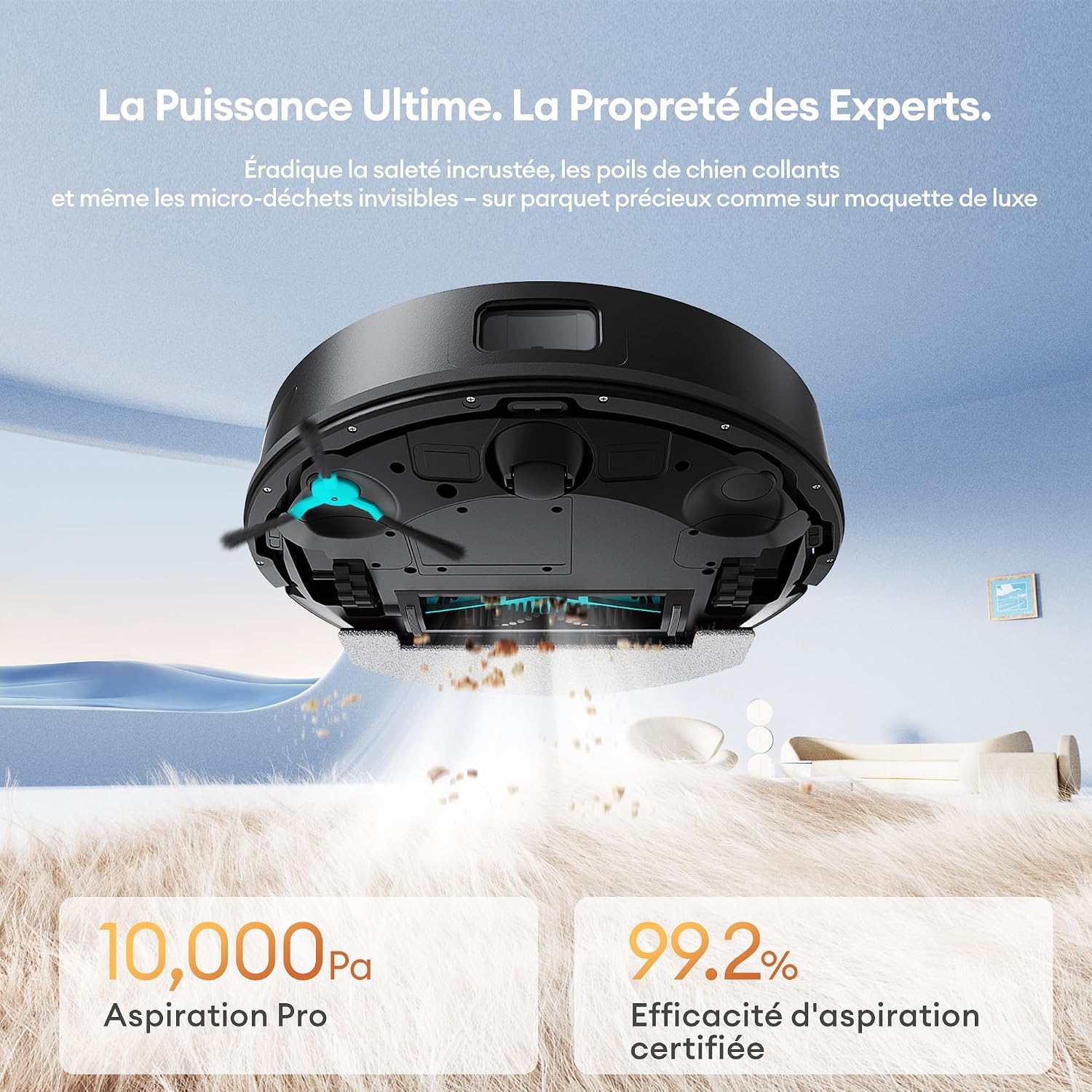 Detalle de Ultenic T20 Pro+ Aspirateur Robot 10 000 Pa