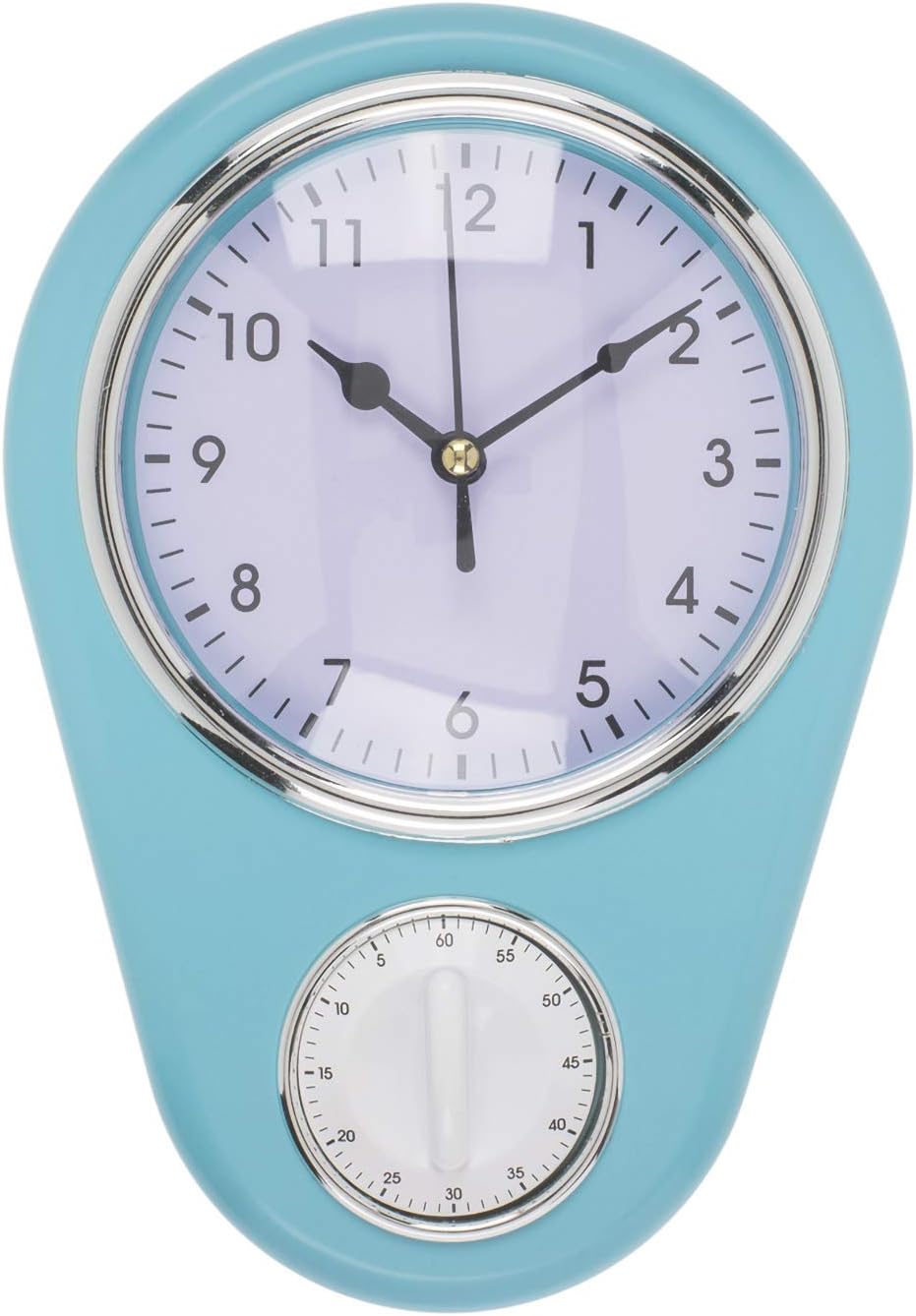 Thumbnail 6 de Retro Küchen-Wanduhr TIME mit 60-Minuten Küchentimer – Rot
