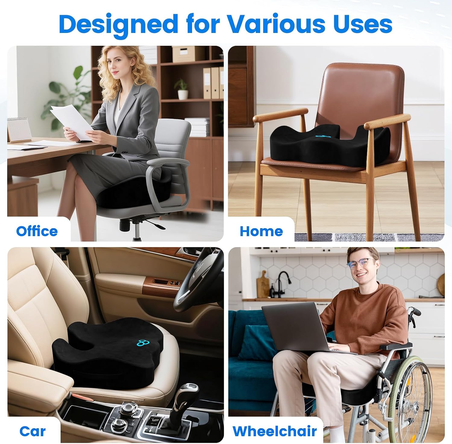 Thumbnail 6 de SofterCharm Memory Foam Seat Cushion Large