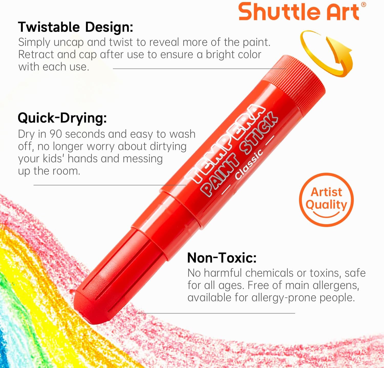 Detalle de Shuttle Art Tempera Paint Sticks 30 Colors