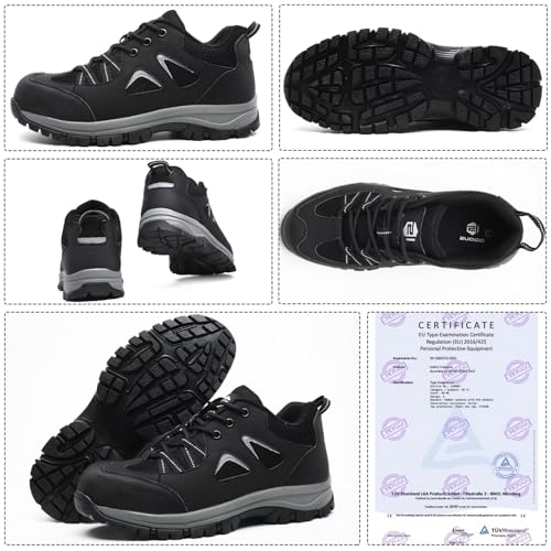 Detalle de Chaussures de sécurité CYKYGGO Hommes/Femmes – légère, noire, EU 44
