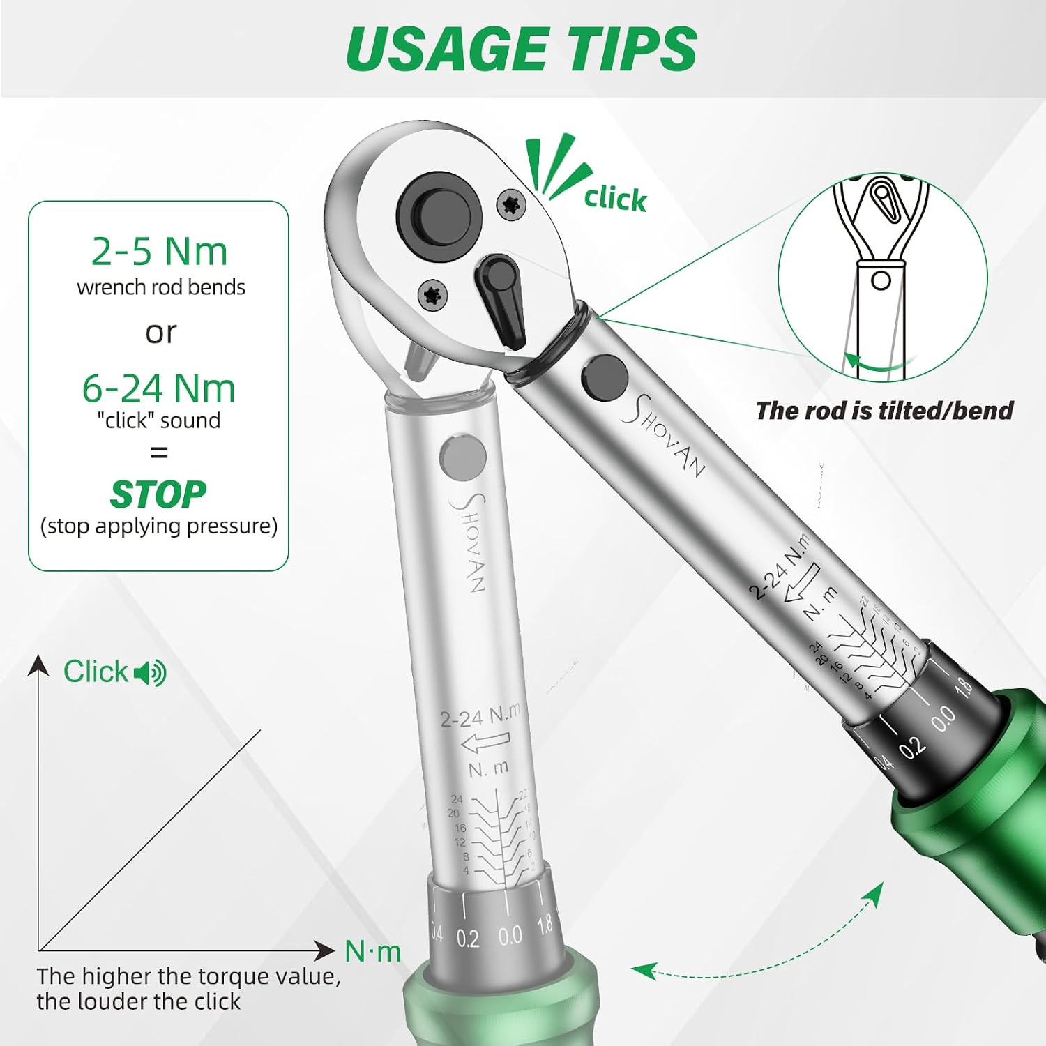 Thumbnail 6 de 21-Piece Bike Torque Wrench Set (2-24 Nm, 1/4" Drive) for Mountain and Road Bikes