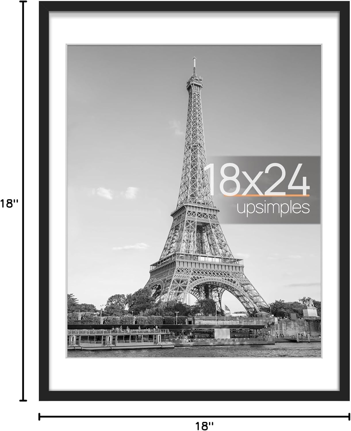 Thumbnail 6 de upsimples 18x24 Picture Frame (Black) for 16x20 Display with Mat or 18x24 Without, Wall Hanging Poster Frame, 1 Pack